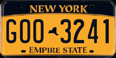 NY license plate GOO3241