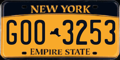 NY license plate GOO3253