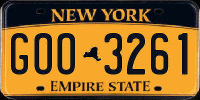 NY license plate GOO3261