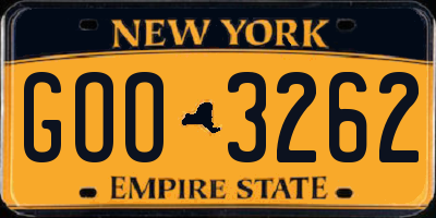 NY license plate GOO3262
