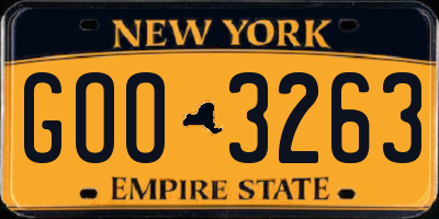 NY license plate GOO3263