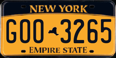 NY license plate GOO3265