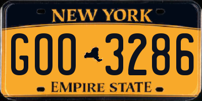 NY license plate GOO3286