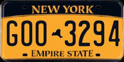NY license plate GOO3294