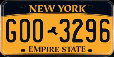 NY license plate GOO3296