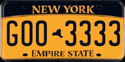 NY license plate GOO3333