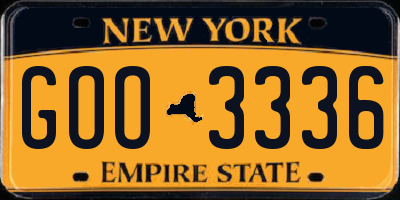NY license plate GOO3336