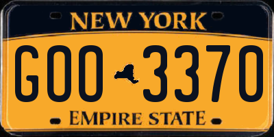 NY license plate GOO3370