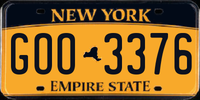 NY license plate GOO3376