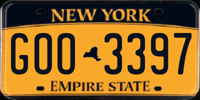 NY license plate GOO3397