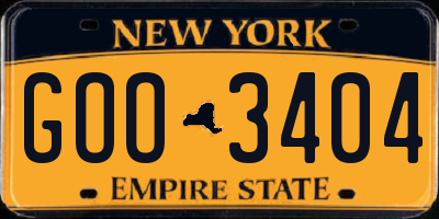 NY license plate GOO3404