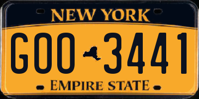 NY license plate GOO3441