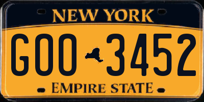 NY license plate GOO3452