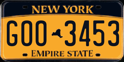 NY license plate GOO3453