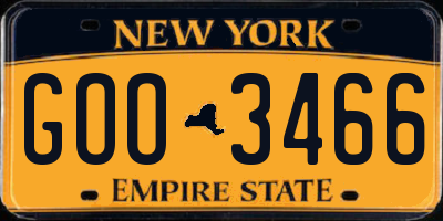 NY license plate GOO3466