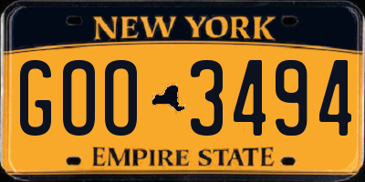 NY license plate GOO3494