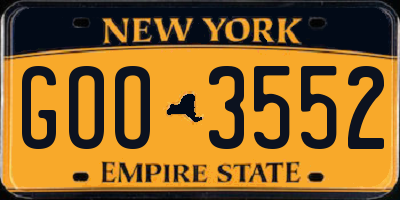NY license plate GOO3552