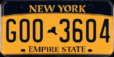 NY license plate GOO3604