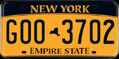 NY license plate GOO3702