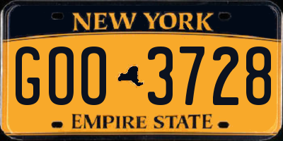 NY license plate GOO3728