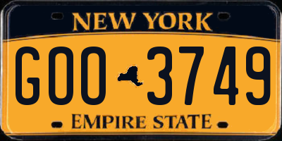 NY license plate GOO3749