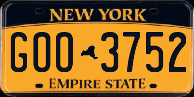 NY license plate GOO3752