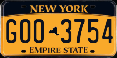 NY license plate GOO3754
