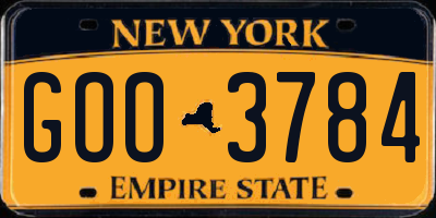 NY license plate GOO3784