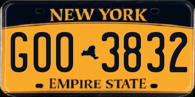 NY license plate GOO3832