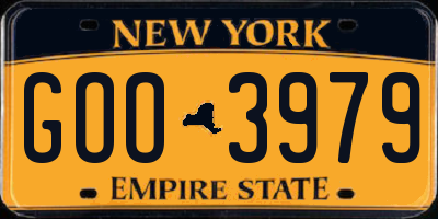 NY license plate GOO3979