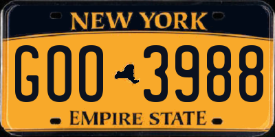 NY license plate GOO3988