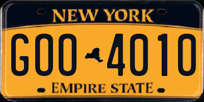 NY license plate GOO4010