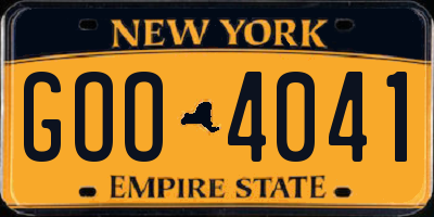 NY license plate GOO4041