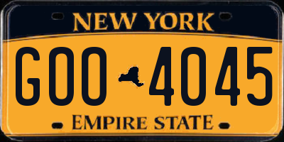 NY license plate GOO4045