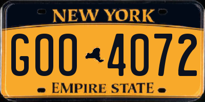 NY license plate GOO4072