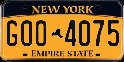 NY license plate GOO4075