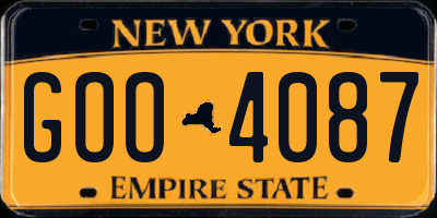 NY license plate GOO4087