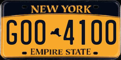 NY license plate GOO4100
