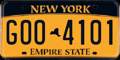 NY license plate GOO4101