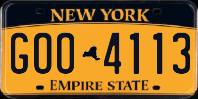 NY license plate GOO4113