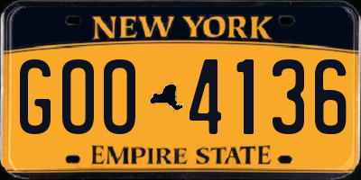 NY license plate GOO4136