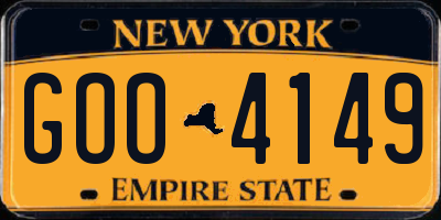 NY license plate GOO4149
