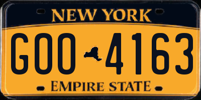 NY license plate GOO4163