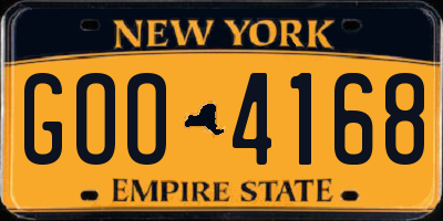 NY license plate GOO4168