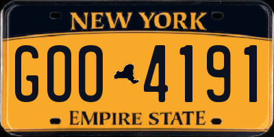 NY license plate GOO4191