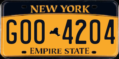 NY license plate GOO4204