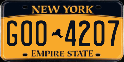 NY license plate GOO4207