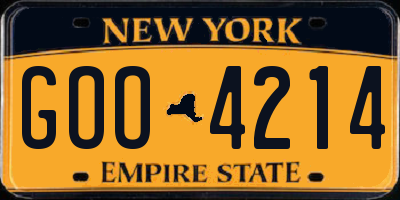 NY license plate GOO4214