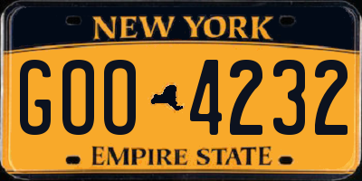 NY license plate GOO4232