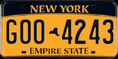 NY license plate GOO4243